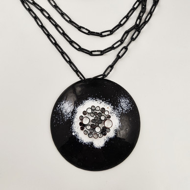 Eira Ikonen | Suuri Emaloitu Kupari Riipus | Vintage Kaulakoru 