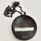 Eira Ikonen | Large Enameled Copper Pendant | Finnish Vintage Necklace
