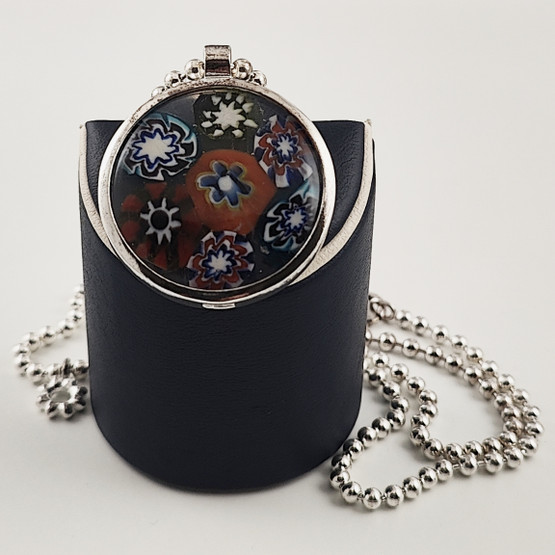 Kalevala koru | (iso) MILLEFIORI kaulakoru | hopeaa 