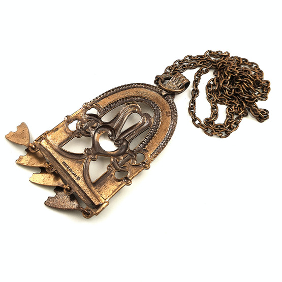 Kalevala koru | vintage riipus-196 | Kalannin Kalmumäen kaulakoru | Pronssia