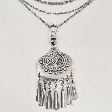 Kalevala koru | (iso) Kuutar riipus | kaulakoru | hopeaa -95