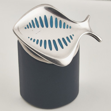 GEORG JENSEN, Denmark | Flounder FISH Brooch | Enameled Sterling
