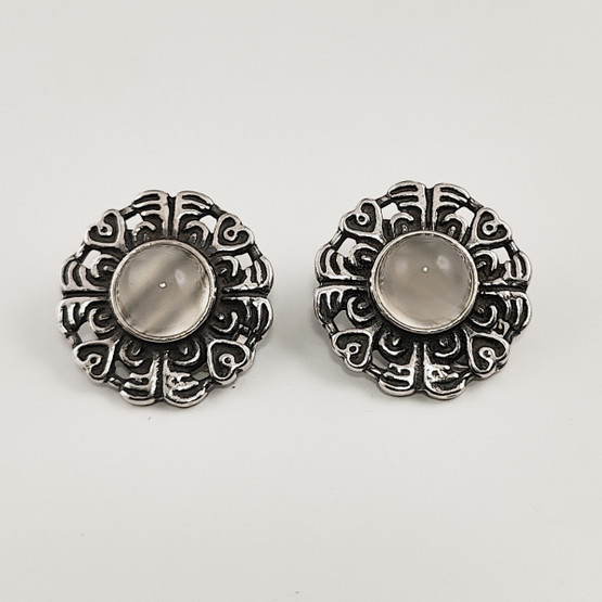 Kalevala Koru | Kuukiven koru -korvakorut | KLIPSIT | Hopeaa 