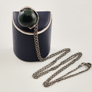 Kalevala Koru | (iso) Tintti -riipus | tummanvihreä kivi | kaulakoru Hopeaa-97