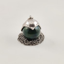 Kalevala Koru | (iso) Tintti -riipus | tummanvihreä kivi | kaulakoru Hopeaa-97