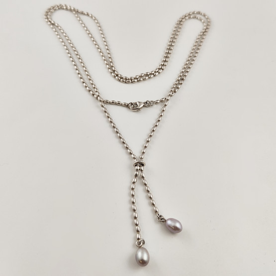 Silver necklace with pearls | 925 Sterling