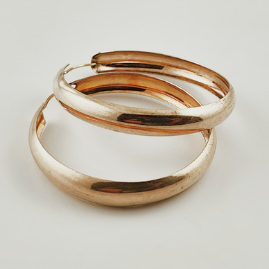 näyttävät  Korvarenkaat | 7/50mm | Korvakorut kullattua 830 hopeaa 