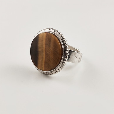 Kultateollisuus , Turku | Tiikerinsilmä SORMUS | Hopeaa | -72