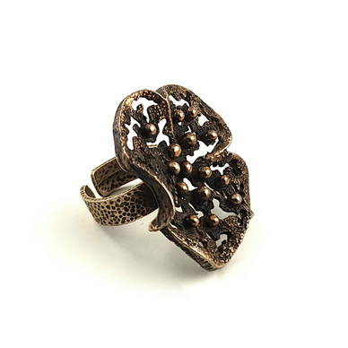 Kultasepät Salovaara ky | K.Sara | iso KUKKA Sormus | Pronssia 