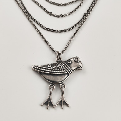 Kalevala Koru | (keskikoko) Hattulan Lintu Riipus | Kaulakoru |  Hopeaa -97