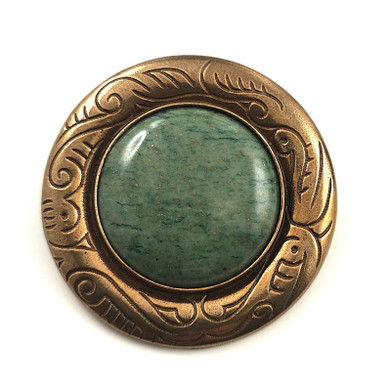 Kalevala Jewelry | (big) Brooch | model -1616 | green Chrome marble | Bronze