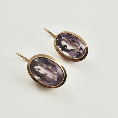 Finnish vintage earrings | Amethyst | 585 Gold | -61