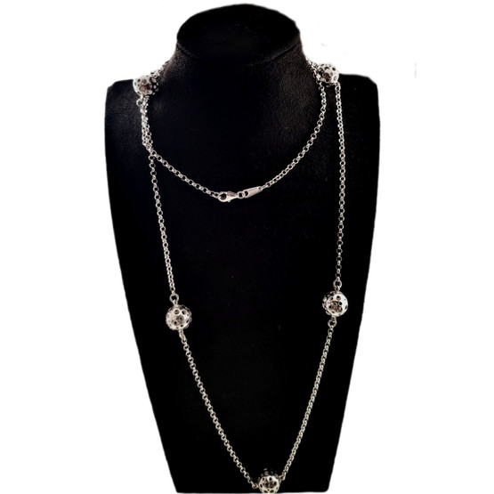Liisa Vitali ' Lady bug / Lace' necklace , Sterling