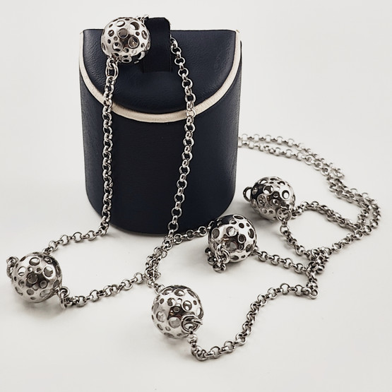 Liisa Vitali ' Lady bug / Lace' necklace , Sterling