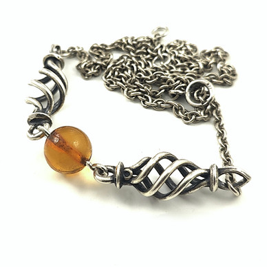 Kalevala Jewelry | 'Spirit of Fire' Necklace | Amber  | Sterling
