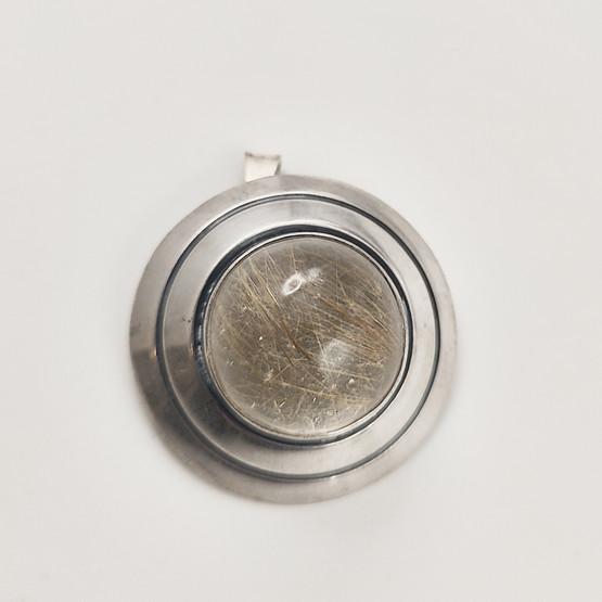 E.Granit & co, Helsinki | Erik Granit | Rutile quartz Brooch / Pendant | Silver -61