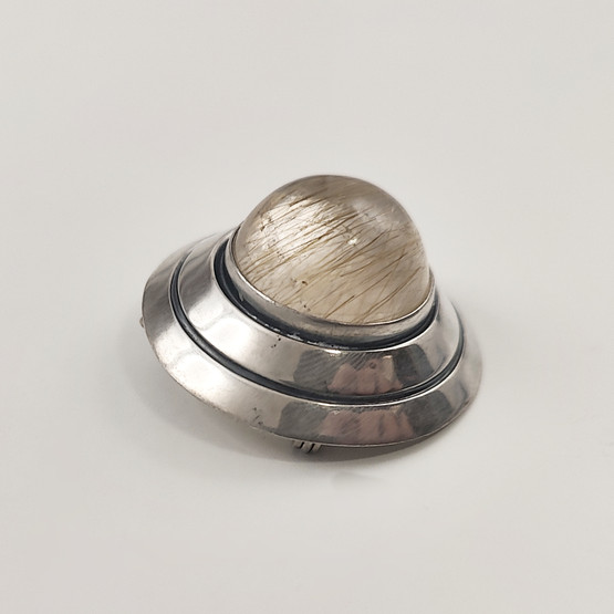 E.Granit & co, Helsinki | Erik Granit | Rutile quartz Brooch / Pendant | Silver -61