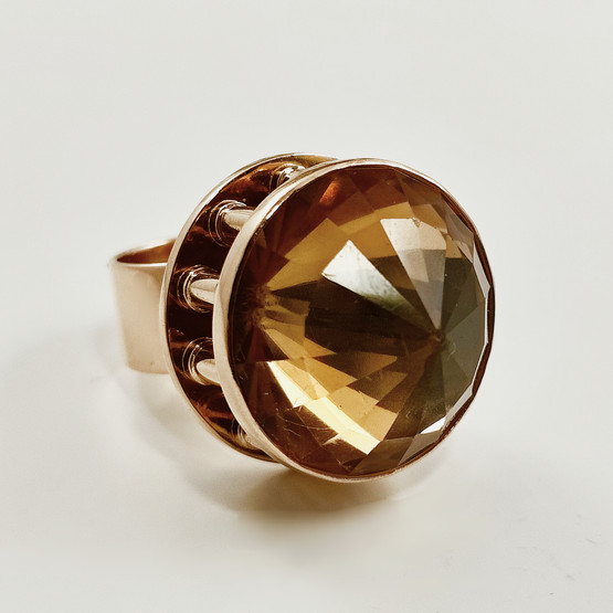 Lapponia jewelry |  Björn Weckström | Cocktail Ring | UNIQUE citrine RING | 750 Gold -61
