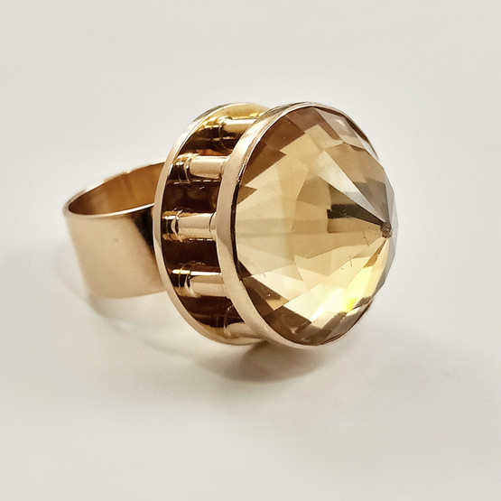 Lapponia jewelry |  Björn Weckström | Cocktail Ring | UNIQUE citrine RING | 750 Gold -61