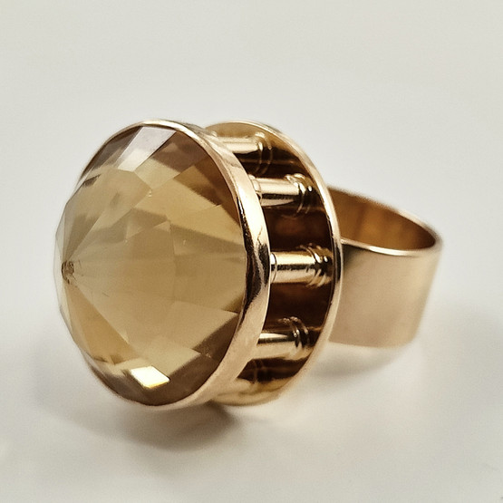 Lapponia jewelry |  Björn Weckström | Cocktail Ring | UNIQUE citrine RING | 750 Gold -61