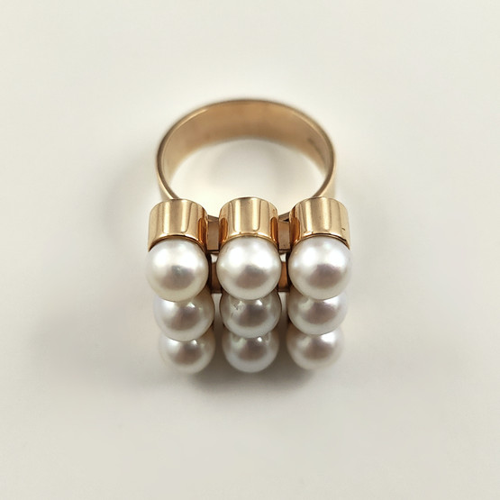 Kupittaan kulta oy, Finland | Elis Kauppi | Gorgeous Pearl RING | 14k Gold -68
