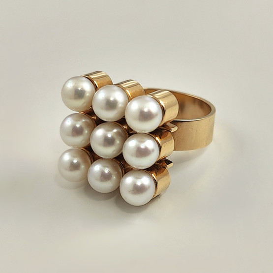 Kupittaan kulta oy, Finland | Elis Kauppi | Gorgeous Pearl RING | 14k Gold -68