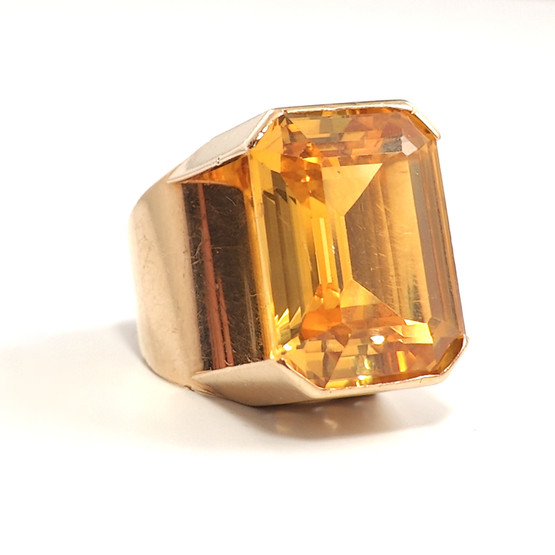 VR / Lapponia |  Björn Weckström | Cocktail Ring | UNIQUE citrine RING | 750 Gold -60