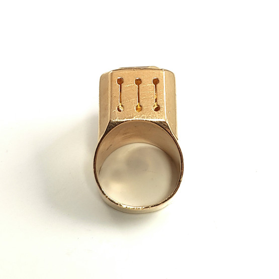 VR / Lapponia |  Björn Weckström | Cocktail Ring | UNIQUE citrine RING | 750 Gold -60