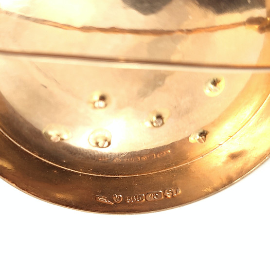 Auran kultasepät oy | Finnish vintage  Brooch | pyrite | 585 gold | -71