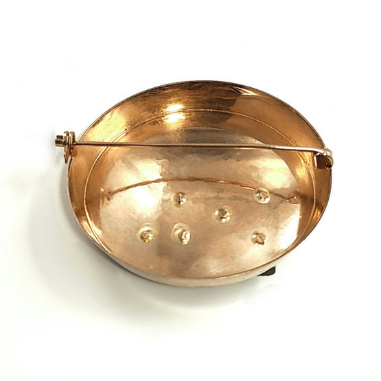 Auran kultasepät oy | Finnish vintage  Brooch | pyrite | 585 gold | -71