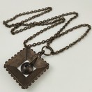 Kalevala Jewelry | Pentti Sarpaneva | blue enamel pendant | Necklace | Bronze