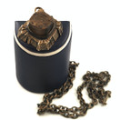 Turun Hopea oy | Pentti Sarpaneva | ´Kelo´ -Pendant | Tiger eye- necklace |  Bronze