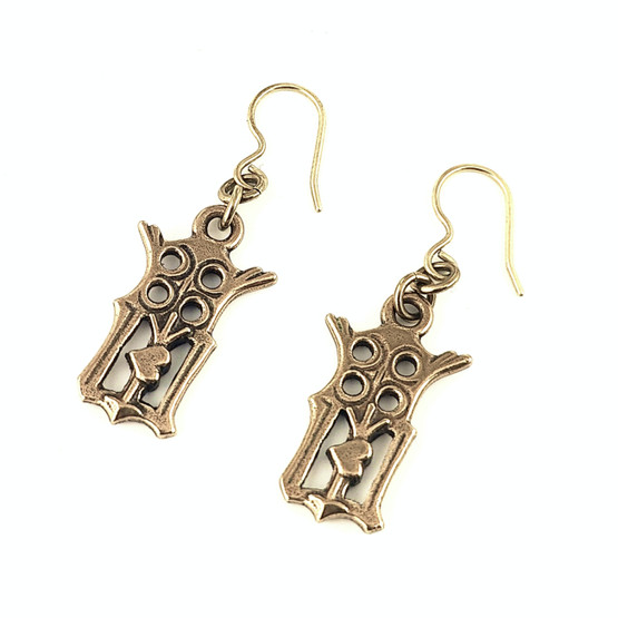 Kalevala Jewelry | ´Virgin Mary monogram´-earrings | Bronze