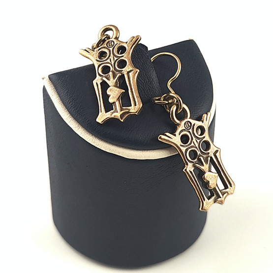 Kalevala Jewelry | ´Virgin Mary monogram´-earrings | Bronze