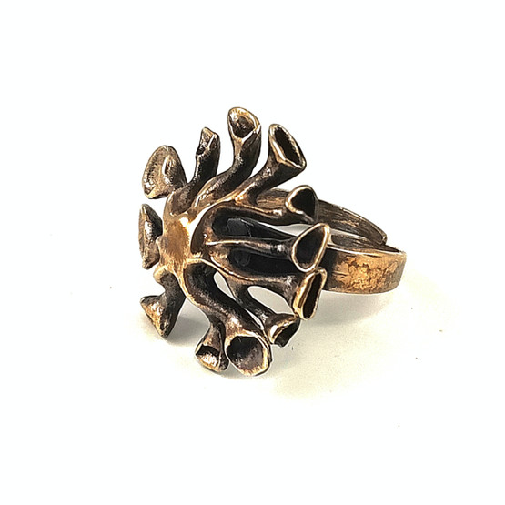 Valo-Koru | Hannu Ikonen |  Jäkälä SORMUS | Säädettävä koko | Pronssia