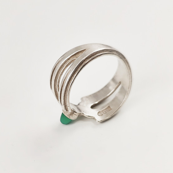 Kalevala Jewelry |  ´Illusioni´-RING |  green agate | Sterling