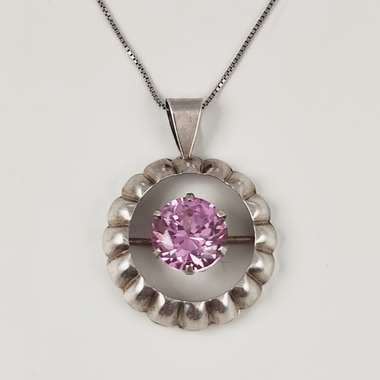 PIA | Turkukorut AULIN | Pendant with PINK gemstone | Silver