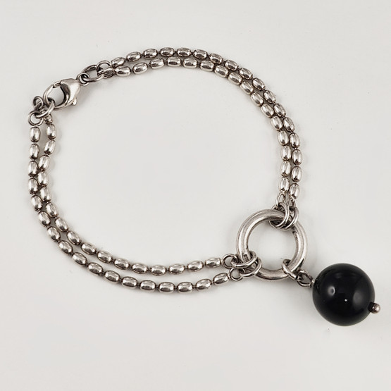 Kalevala Jewelry | ´Bubble´-Bracelet  | Black Onyx |Sterling