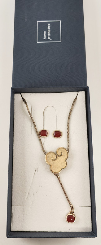 Kalevala Jewelry | ´Turandot´ jewelry SET | Necklace + earrings | Bronze