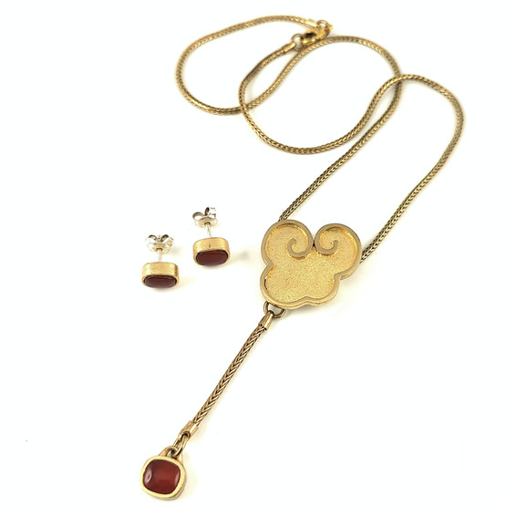 Kalevala Jewelry | ´Turandot´ jewelry SET | Necklace + earrings | Bronze