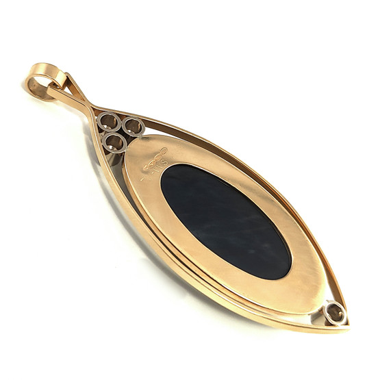 Kupittaa jewelry | Elis Kauppi | Awesome Pendant with Diamonds & Spectrolite | 750 Gold  