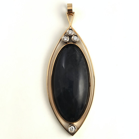 Kupittaa jewelry | Elis Kauppi | Awesome Pendant with Diamonds & Spectrolite | 750 Gold  
