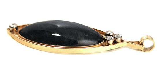 Kupittaa jewelry | Elis Kauppi | Awesome Pendant with Diamonds & Spectrolite | 750 Gold  