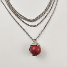 Kalevala Jewelry | (small)  'BIRD' -Necklace | green ceramic stone | Sterling 