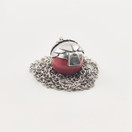 Kalevala Jewelry | (small)  'BIRD' -Necklace | green ceramic stone | Sterling 