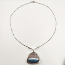 KLH | Lennart Haglund | Swedish vintage NECKLACE | striped agate | Silver -60