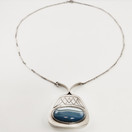 KLH | Lennart Haglund | Swedish vintage NECKLACE | striped agate | Silver -60