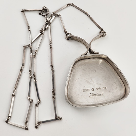 KLH | Lennart Haglund | Swedish vintage NECKLACE | striped agate | Silver -60