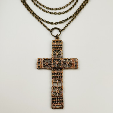Pentti Sarpaneva | (Huge) Cross Pendant | LACE Necklace | Bronze