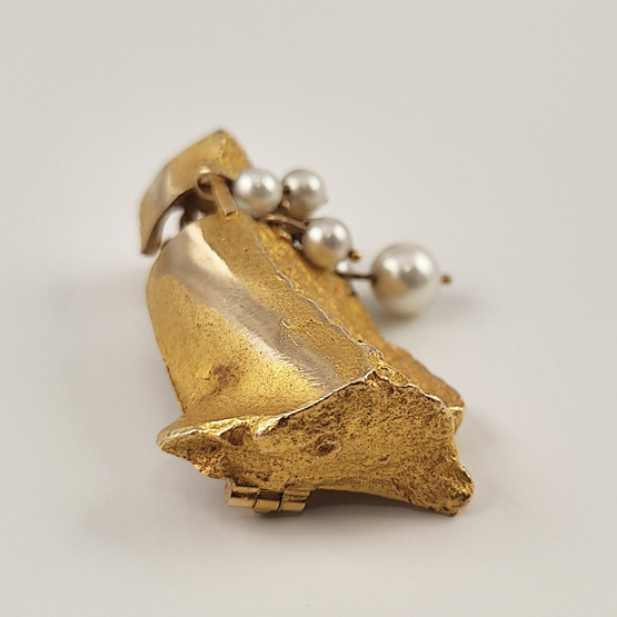 Lapponia | Björn Weckström | Valkea Terttu -Solki | Rintakoru Helmillä | 14k Kultaa -68